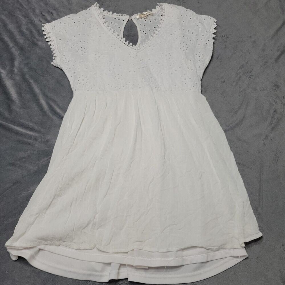 Anthropologie Andree Dress Women Small Tunic Shirt Embroidered Lined Boho V Neck